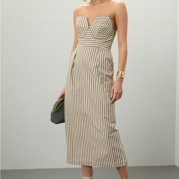 Mara Hoffman Marina Strapless Striped dress - Picture 4 of 7